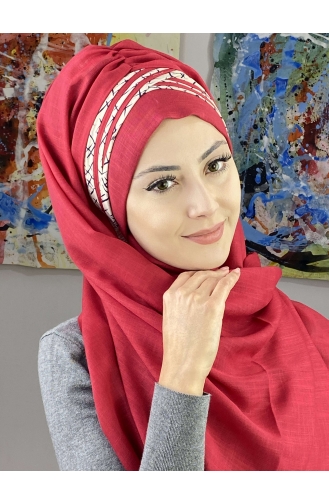 Light Claret Red Ready to Wear Turban 7ARLKHZŞL16-04