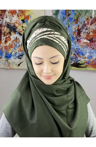 Dark Green Ready to Wear Turban 7ARLKHZŞL16-06