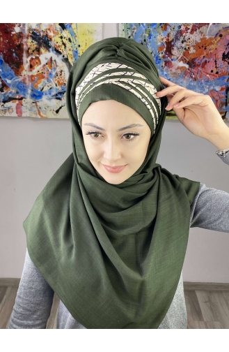 Dark Green Ready to wear Turban 7ARLKHZŞL16-06