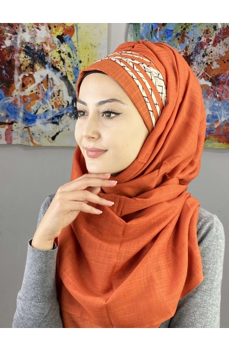 Orange Praktischer Turban 7ARLKHZŞL16-09