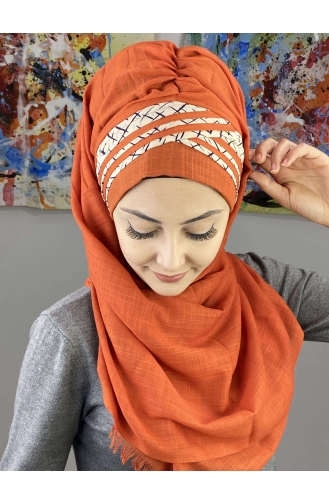 Orange Ready to wear Turban 7ARLKHZŞL16-09