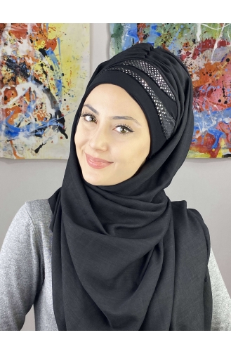 Schwarz Praktischer Turban 7ARLKHZŞL58-01