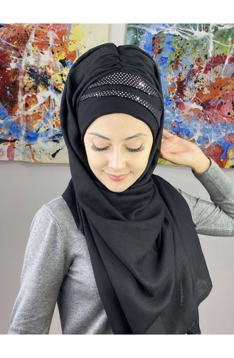 Black Ready to Wear Turban 7ARLKHZŞL58-01