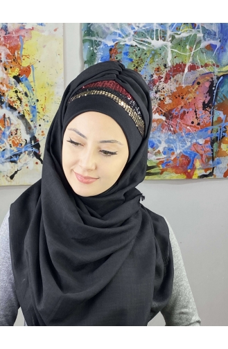 Black Ready to Wear Turban 7ARLKHZŞL59-01