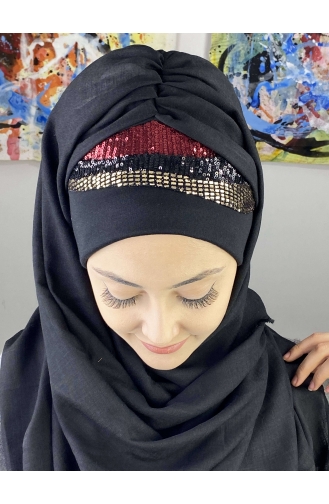 Black Ready to Wear Turban 7ARLKHZŞL59-01