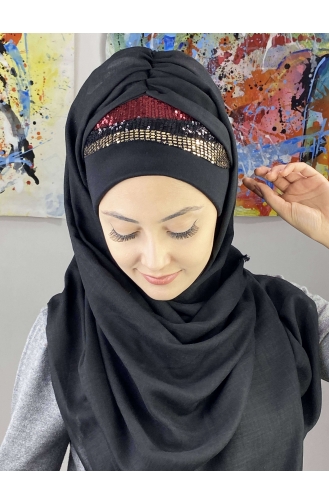 Black Ready to Wear Turban 7ARLKHZŞL59-01