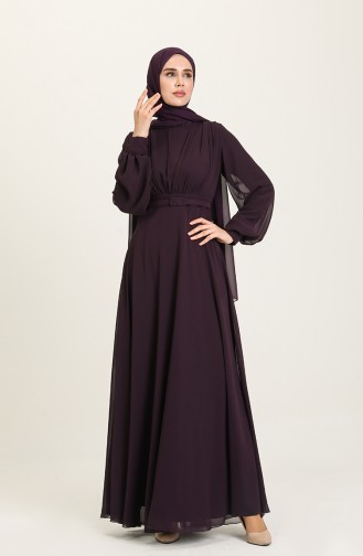 Dunkelviolett Hijab-Abendkleider 5422-15