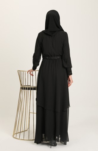 Schwarz Hijab-Abendkleider 5489-03