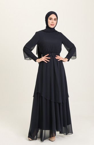 Dunkelblau Hijab-Abendkleider 5489-05