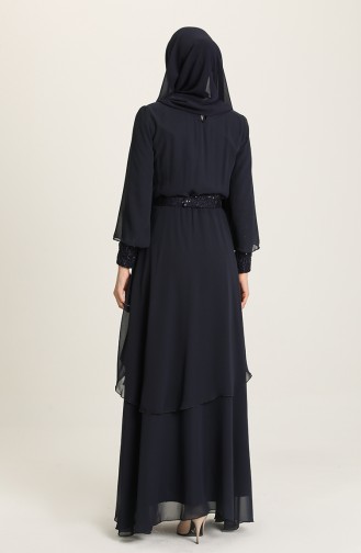 Dunkelblau Hijab-Abendkleider 5489-05