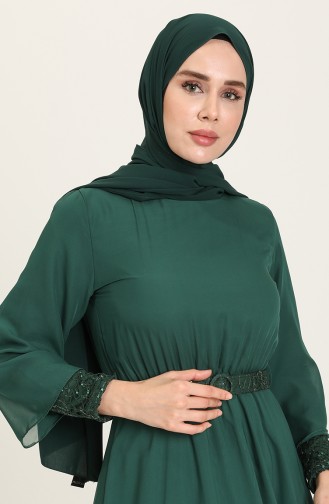 Smaragdgrün Hijab-Abendkleider 5489-06