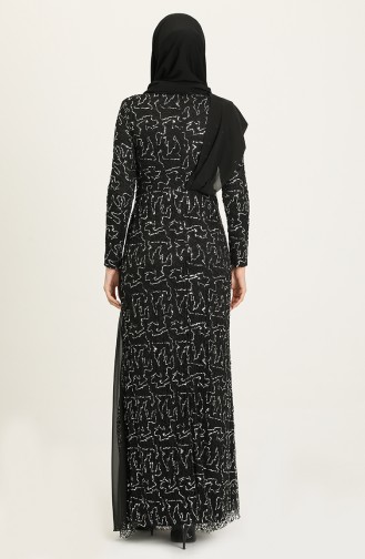 Black Hijab Evening Dress 5618-02