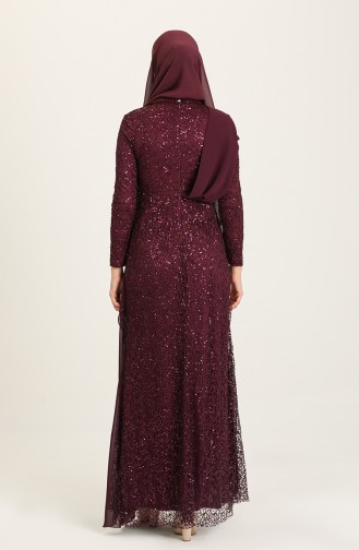 Purple Hijab Evening Dress 5618-04
