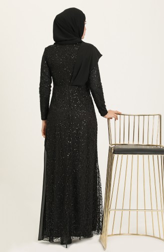 Black Hijab Evening Dress 5618-06