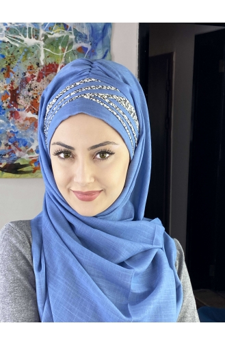 Turban Pret-a-Porter Bleu 7ARLKHZŞL25-02