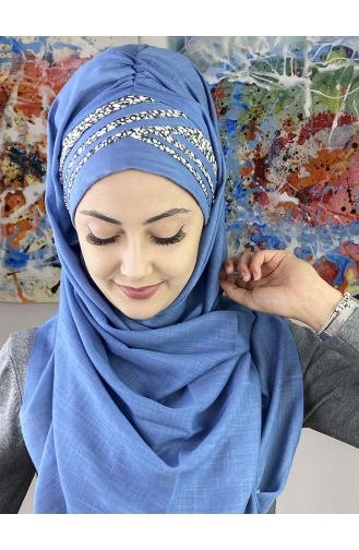 Turban Pret-a-Porter Bleu 7ARLKHZŞL25-02