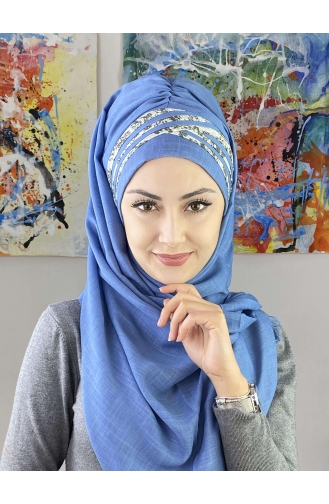 Sky Blue Ready to Wear Turban 7ARLKHZŞL01-02