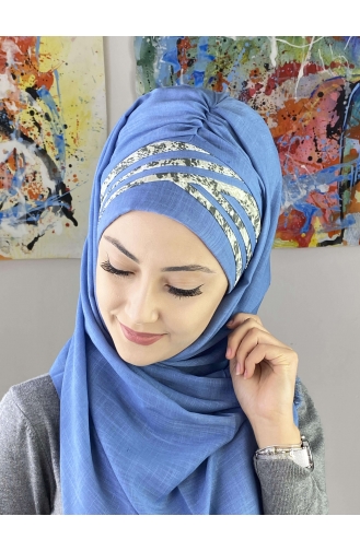 Himmelblau Praktischer Turban 7ARLKHZŞL01-02