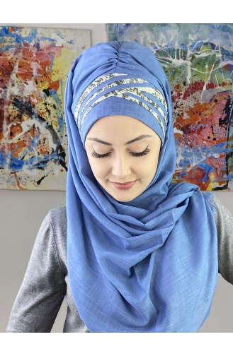 Sky Blue Ready to Wear Turban 7ARLKHZŞL01-02