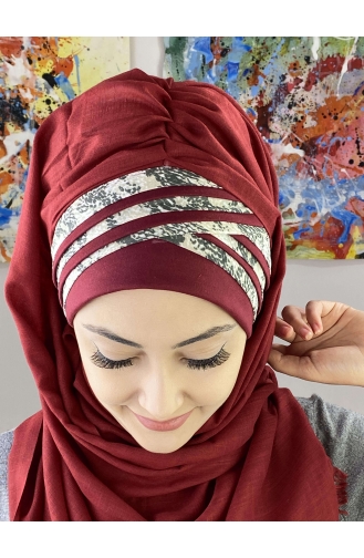Dark Claret Red Ready to wear Turban 7ARLKHZŞL01-03