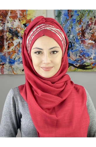 Light Claret Red Ready to wear Turban 7ARLKHZŞL01-07