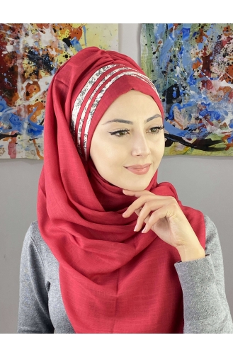 Light Claret Red Ready to wear Turban 7ARLKHZŞL01-07