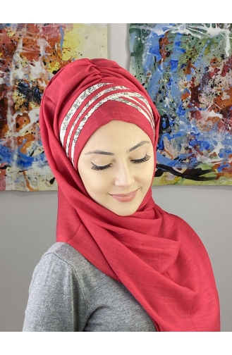 Light Claret Red Ready to wear Turban 7ARLKHZŞL01-07