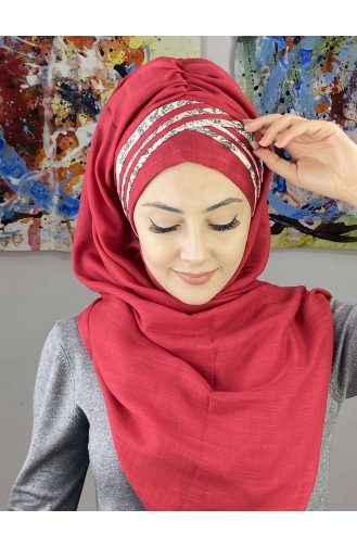 Light Claret Red Ready to wear Turban 7ARLKHZŞL01-07