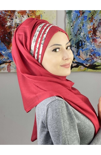 Light Claret Red Ready to wear Turban 7ARLKHZŞL01-07