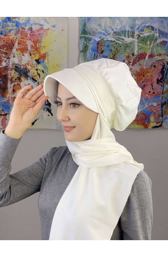 White Ready to Wear Turban 7ARLKŞPŞL62-02