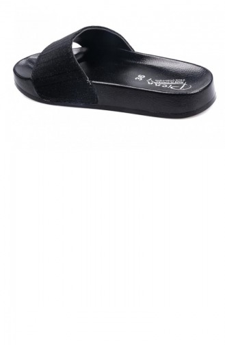 Black Summer slippers 18658.SİYAH