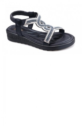 Black Summer Sandals 01830.SİYAH