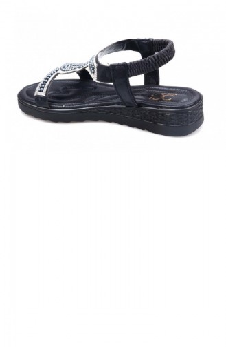 Black Summer Sandals 01830.SİYAH