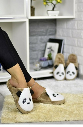 Beige Women`s House Slippers 01920.BEJ