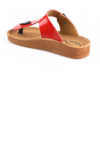 Red Kid s Slippers & Sandals 01215.KIRMIZI