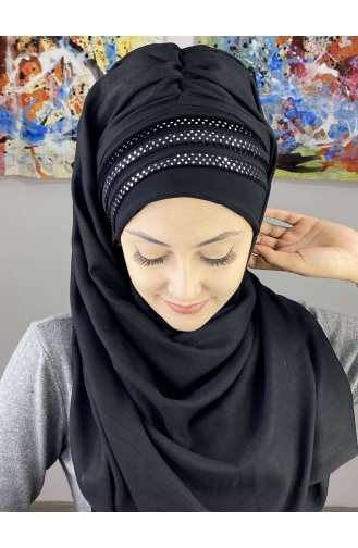 Black Ready to Wear Turban 7ARLKHZŞL52-01