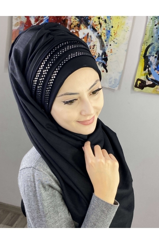 Black Ready to Wear Turban 7ARLKHZŞL52-01