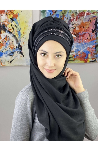 Black Ready to Wear Turban 7ARLKHZŞL52-01