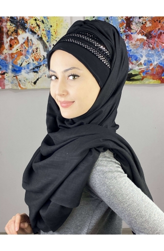 Black Ready to Wear Turban 7ARLKHZŞL52-01