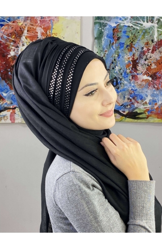 Black Ready to Wear Turban 7ARLKHZŞL52-01