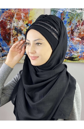 Black Ready to Wear Turban 7ARLKHZŞL52-01