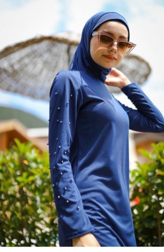 Dunkelblau Hijab Badeanzug 1081