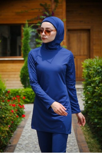 Dunkelblau Hijab Badeanzug 1081