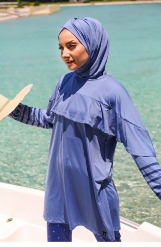Blau Hijab Badeanzug 1851