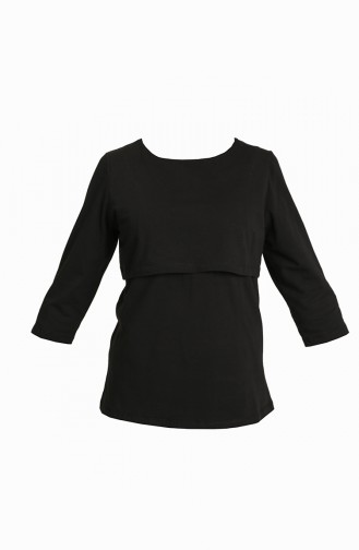 Hamile Emzirme Bluz MYRA3501-01 Siyah