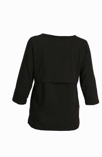 Hamile Emzirme Bluz MYRA3501-01 Siyah