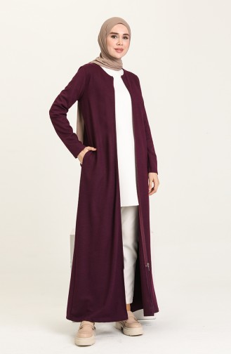 Zippered Abaya 3336a-01 Purple 3336A-01