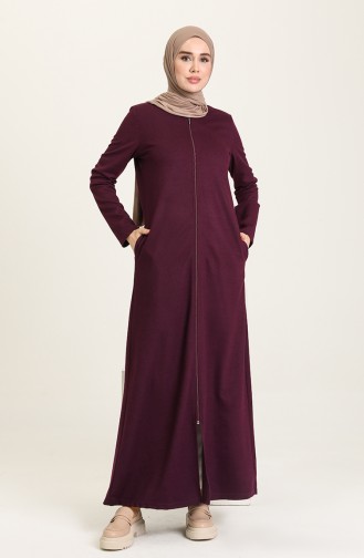 Abaya à Fermeture 3336A-01 Pourpre 3336A-01