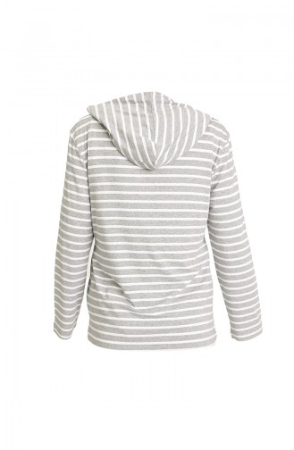 Kapüşonlu Emzirme Sweatshirt MYRA3521-01 Gri