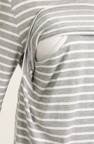 Kapüşonlu Emzirme Sweatshirt MYRA3521-01 Gri